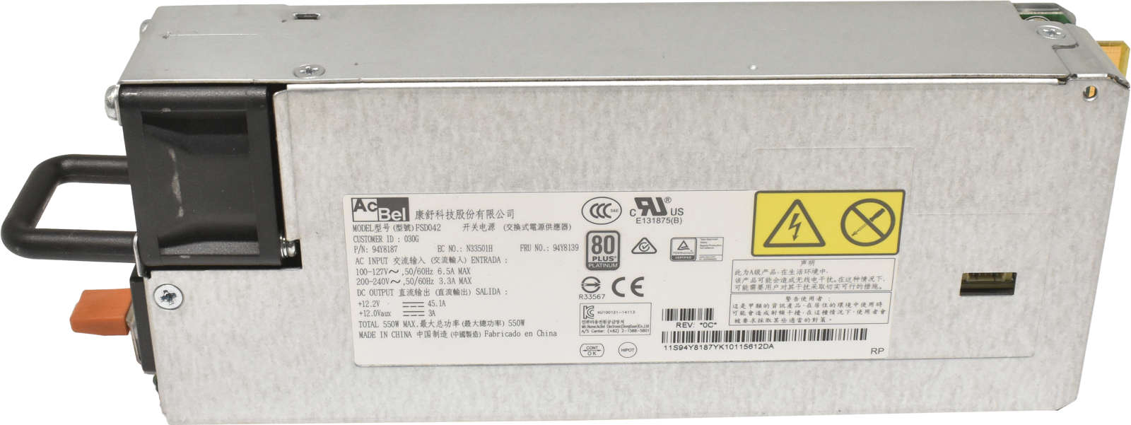 IBM-AcBel-Netzeil-PSU-550W-FSD042-Für-Lenovo-Syste-003.jpg IBM AcBel Netzeil / PSU 550W FSD042 Für Lenovo System X3650 M5 94Y8187 94Y8139