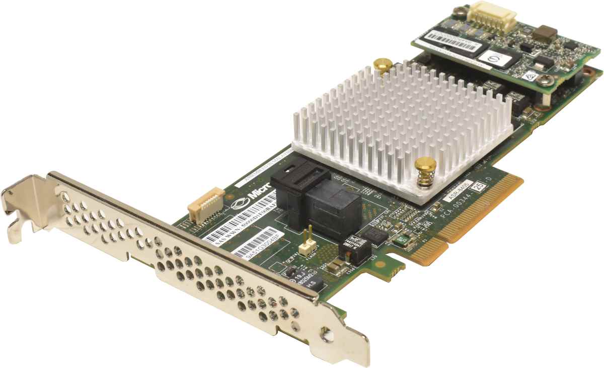 Adaptec ASR-8405 Raid Controller 12Gb/s PCIe x8 1GB mit BBU + 4x SATA/SAS Kabel