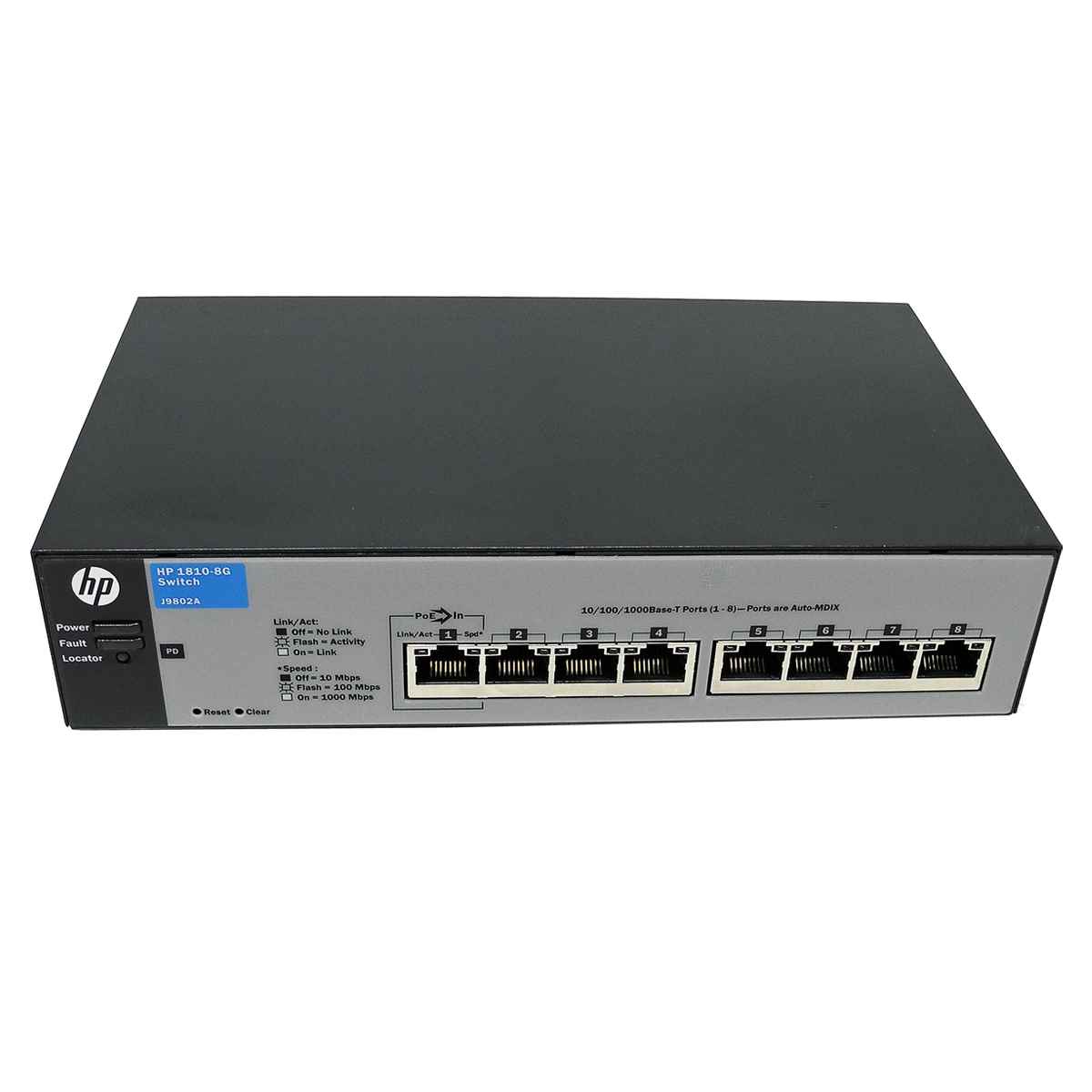 HP 1810-8G 8-Port (1x PoE Input) Gigabit Ethernet Switch ohne Netzteil J9802A HP 1810-8G 8-Port (1x PoE Input) Gigabit Ethernet Switch ohne Netzteil J9802A