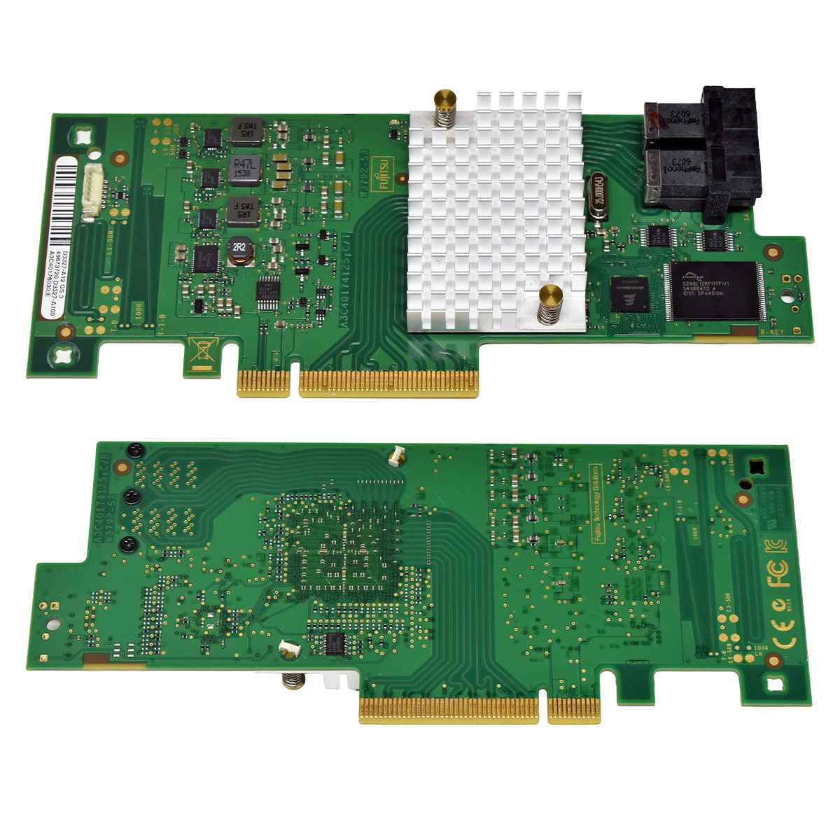 Fujitsu RAID Controller D3327-A12 GS3 A3C40176030 PCIe x8 8-Port 2x 12G MiniSAS HD no Bracket