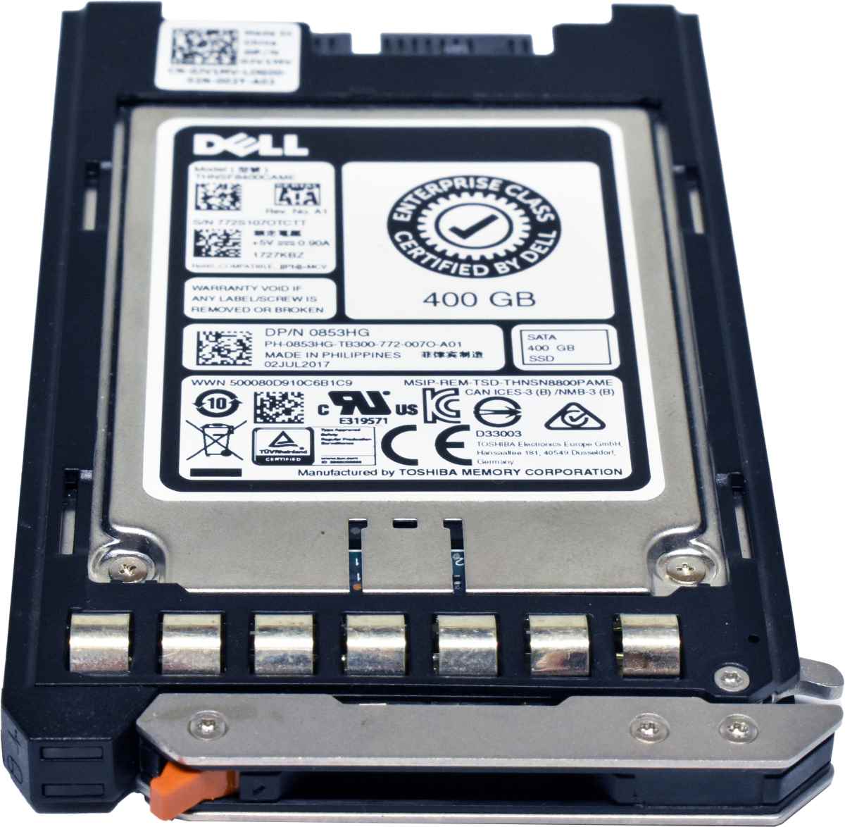 Dell Toshiba 400GB 0853HG THNSF8400CAME 1.8" 6G SATA SSD PowerEdge M830 M630 M430 Blade Dell Toshiba 400GB 1.8" 6G SATA SSD 0853HG THNSF8400CAME PowerEdge M830 M630 M430 Blade
