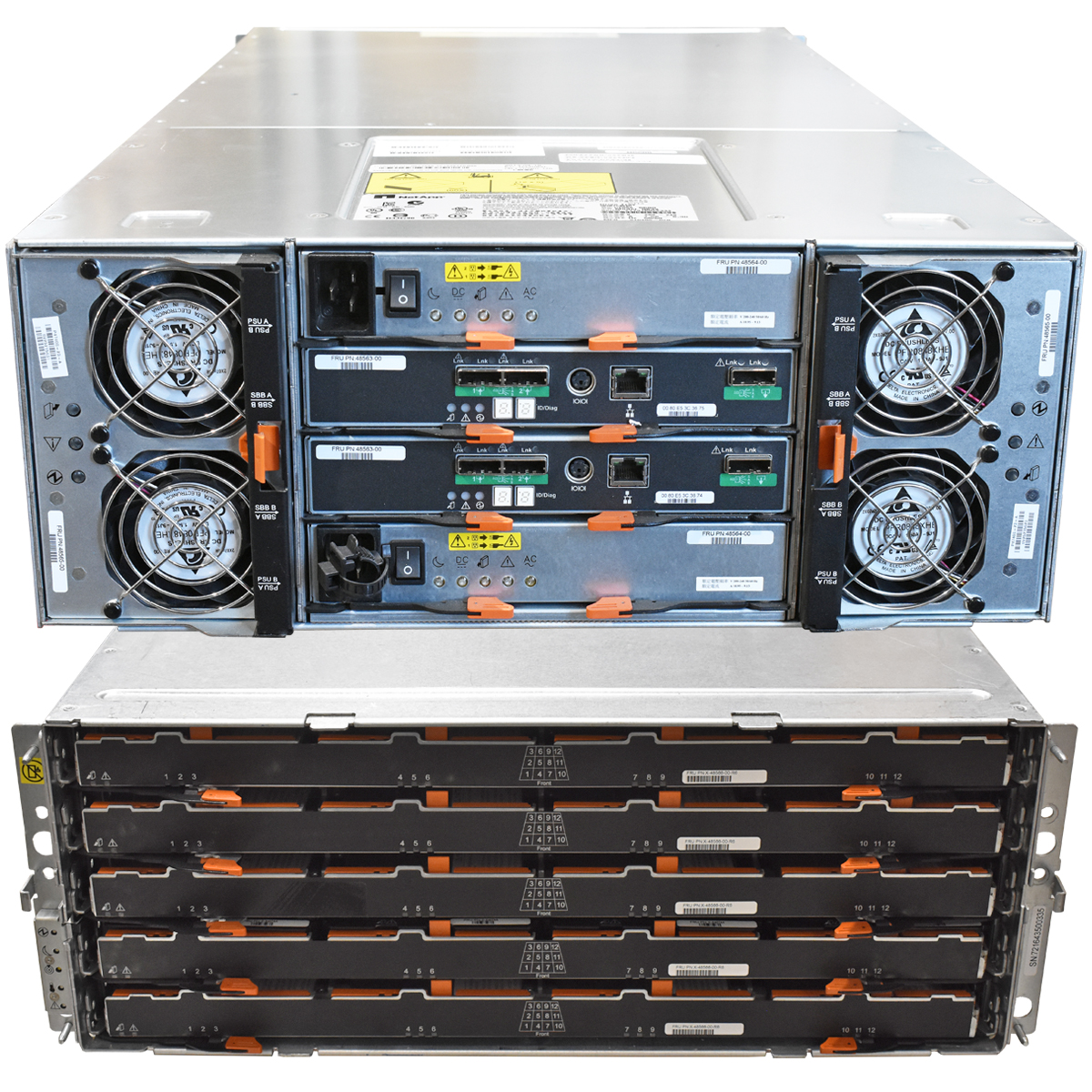 NetApp DE6600 Disk Shelf 60x 3TB HDD PL2-25369-22A 1750W PSU 4U 2x Controller NetApp DE6600 Disk Shelf 60x 3TB HDD PL2-25369-22A 1750W PSU 4U 2x Controller