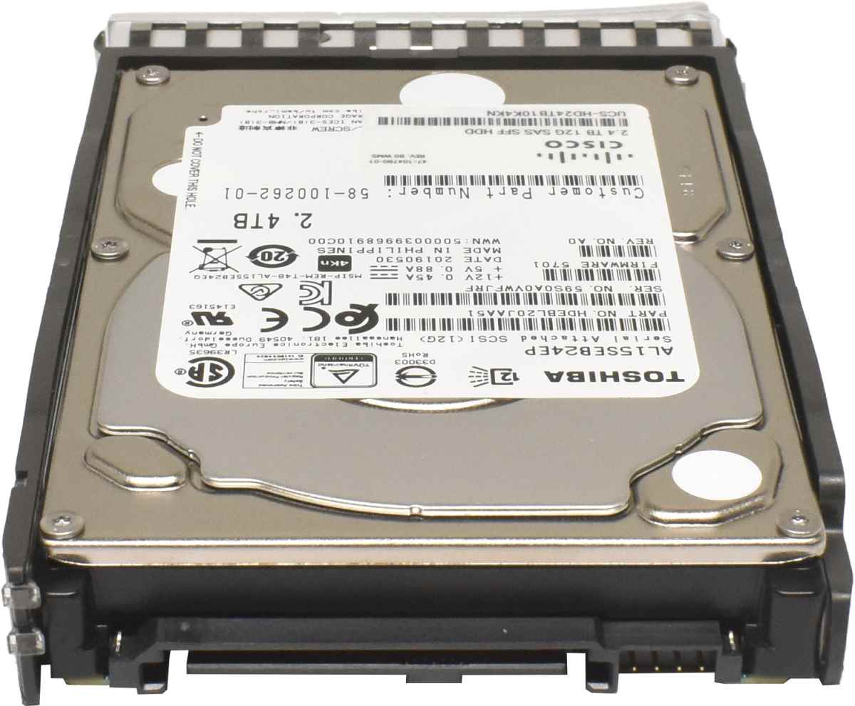 Cisco Toshiba 2.4TB 2.5" 10K 12G SAS SFF HDD Festplatte AL15SEB24EP UCS-HD24TB10K4KN Cisco Toshiba 2.4TB 2.5" 10K 12G SAS SFF HDD Festplatte AL15SEB24EP UCS-HD24TB10K4KN