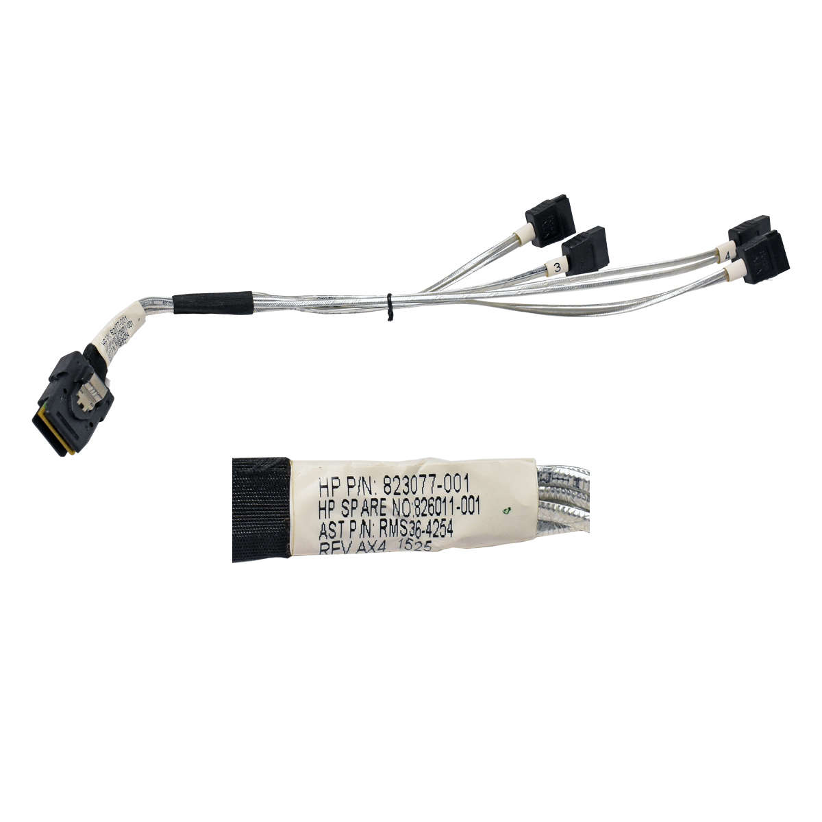 HP-DL360-G9-Internal-Drive-Cage-Data-Cable-823077-001.jpg HP DL360 G9 Internal Drive Cage Data Cable 823077-001 826011-001 Internal Mini-SAS SFF-8087 - 4x SATA