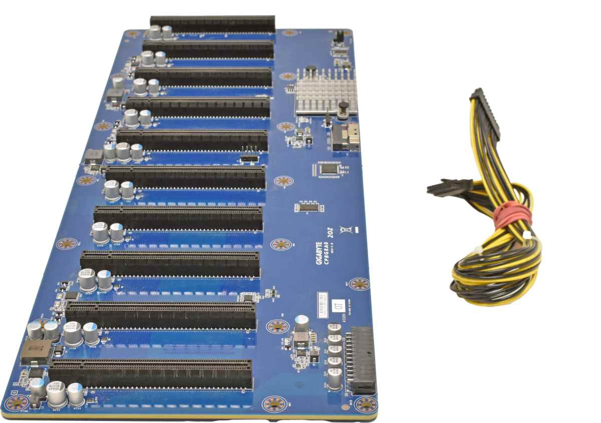 GIGABYTE CPBG8A0 2OZ REV 1.0 Backplane 10x PCIe x16 Riser Board Powerkabel GIGABYTE CPBG8A0 2OZ REV 1.0 Backplane 10x PCIe x16 Riser Board Powerkabel