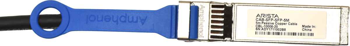 ARISTA CAB-SFP-SFP-5m 10GBASE-CR twinax copper cable with SFP+ connectors on both ends 5m CBL-10006-20 Neu NEW