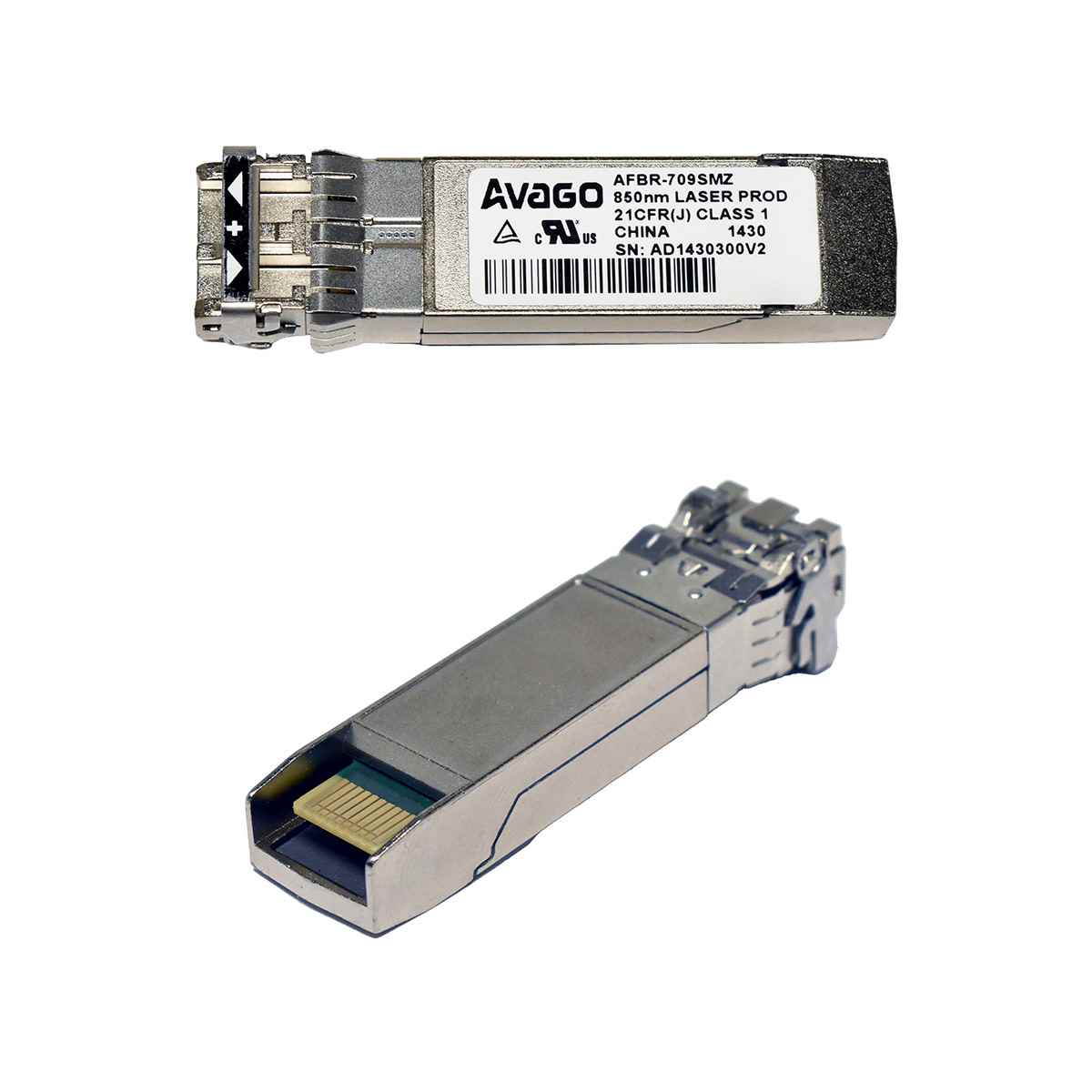AVAGO AFBR-709SMZ 10GBASE SFP+ SR 850 nm 300m MMF LC Duplex Transceiver Module AVAGO AFBR-709SMZ 10GBASE SFP+ SR 850 nm 300m MMF LC Duplex Transceiver Module