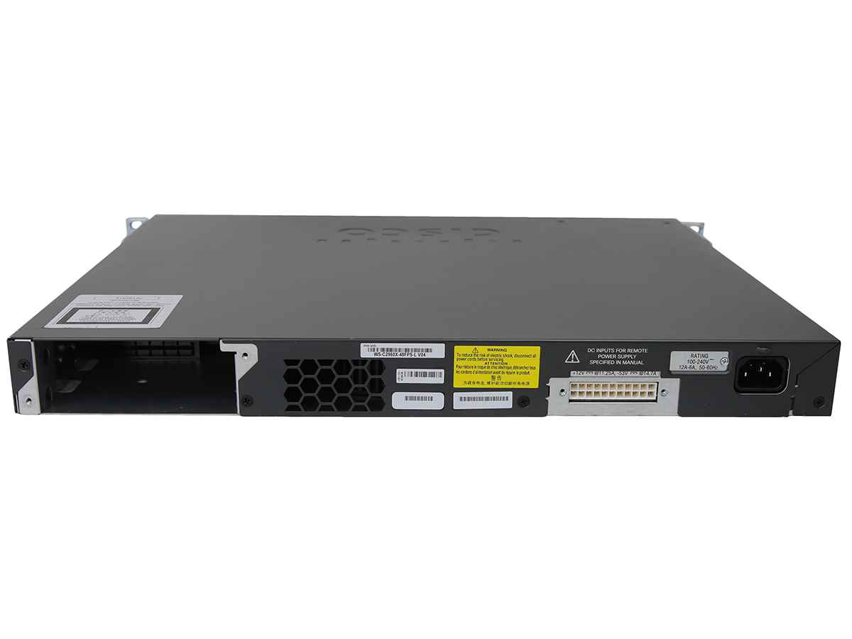 Cisco WS-C2960X-48FPS-L 48-Port PoE+ RJ-45 GE Switch 4x SFP +Rack Ears