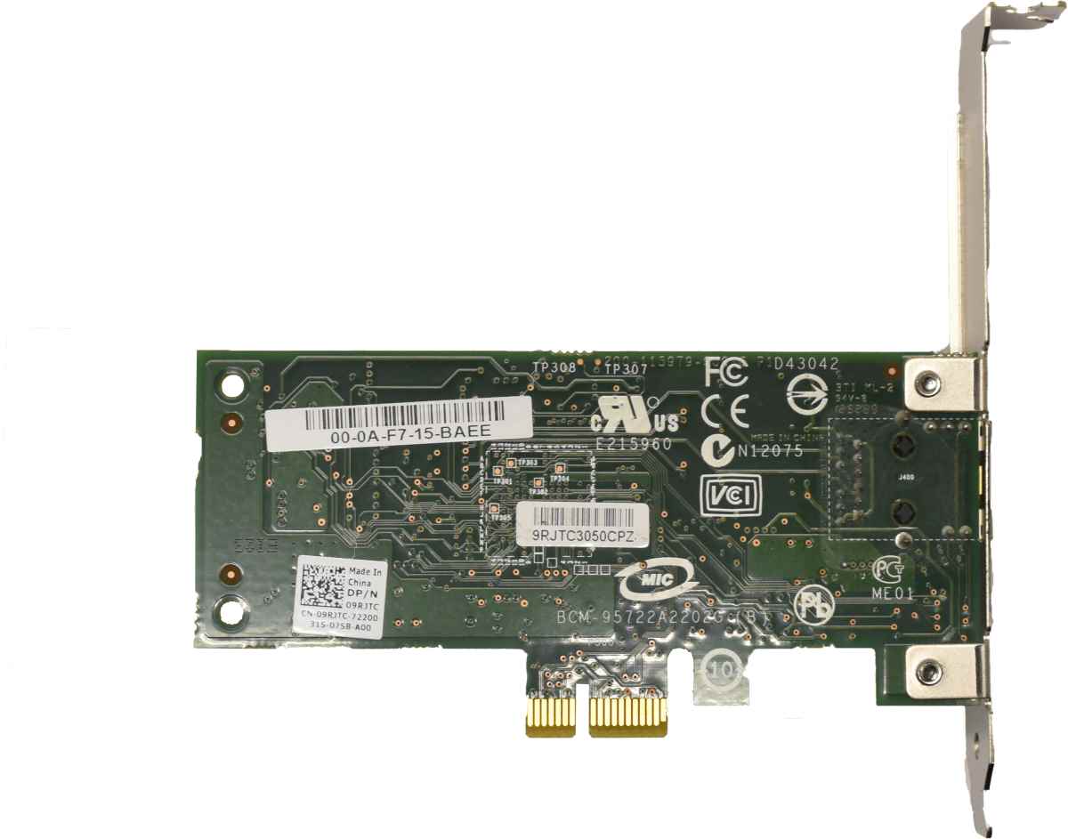 Dell Gigabit Netzwerkkarte Broadcom 5722 PCIe BCM95722A2202G 09RJTC FP Dell Gigabit Netzwerkkarte Broadcom 5722 PCIe BCM95722A2202G 09RJTC FP