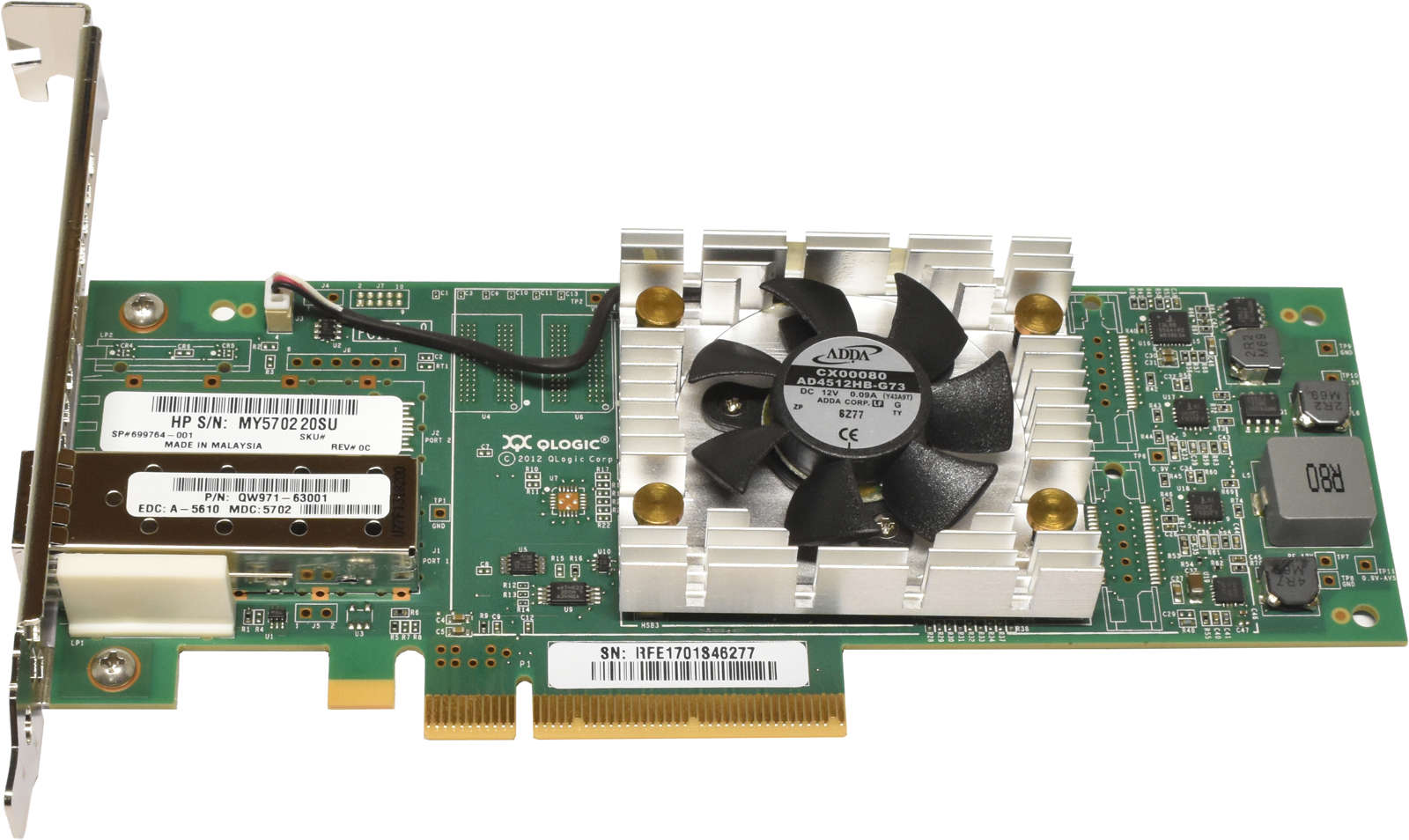 HP Qlogic QLE2660-HP Single-Port FC 16Gb PCle x8 Network Adapter FP 699764-001