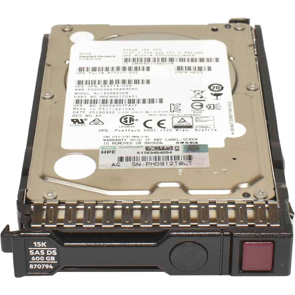 HP 600GB 2.5" 12G 15K SAS HDD Festplatte 870794-001 875217-002 mit Rahmen HP 600GB 2.5" 12G 15K SAS HDD Festplatte 870794-001 875217-002 mit Rahmen