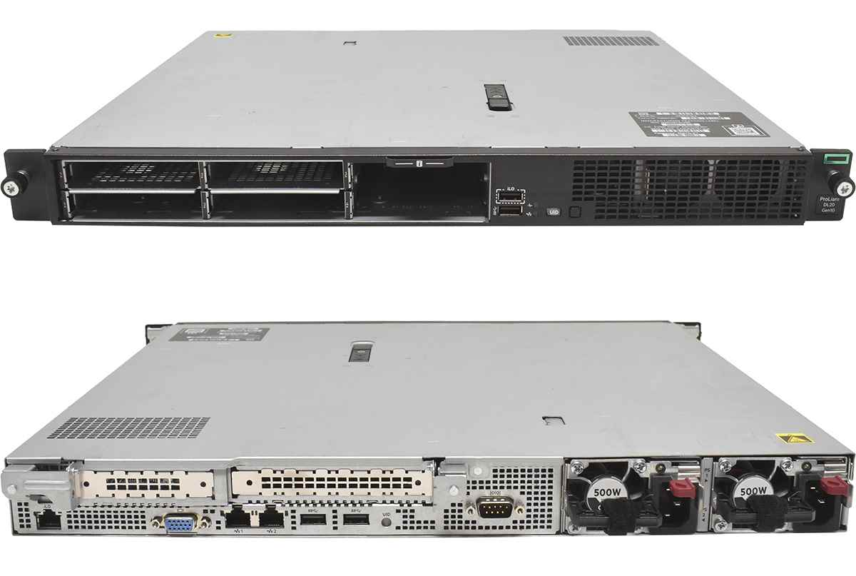 HP ProLiant DL20 Gen10 Server Intel E-2134 3,50 GHz CPU 32GB RAM 6x 2.5" E208i-a SR HP ProLiant DL20 Gen10 Server ohne CPU 0GB RAM 6x 2.5" E208i-a SR 12G