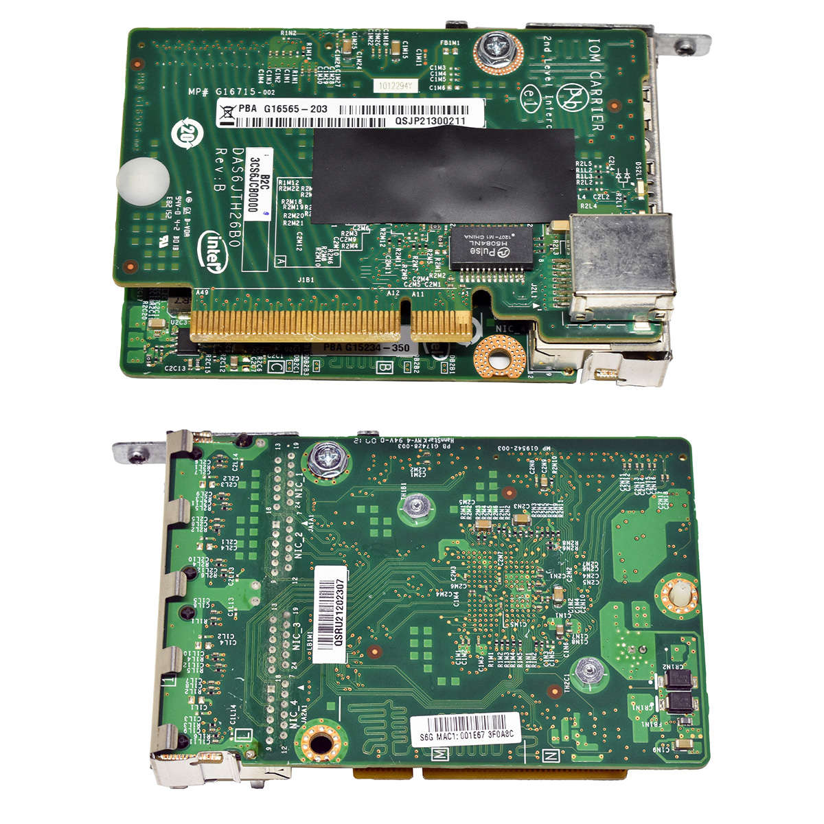 Intel-G15234-350-Quad-Port-RJ-45-GE-NIC-Intel-G165-006.jpg Intel G15234-350 Quad-Port RJ-45 GE NIC + Intel G16565-203 Carrier Card Single-Port RJ-45 GE