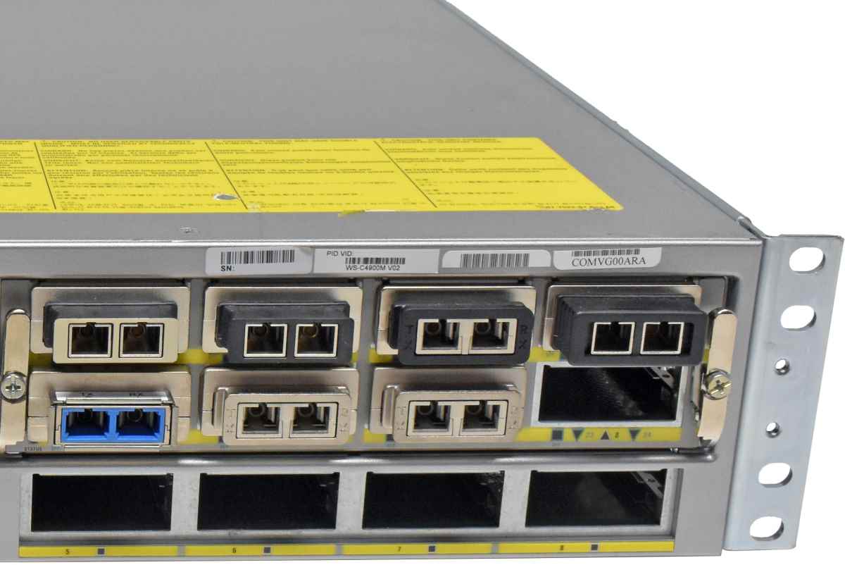 Cisco Catalyst WS-C4900M 68-2911-04 2x Module WS-X4908-10GE 2xPSU 14x 10G X2 Transceiver +Rack Ears Cisco Catalyst WS-C4900M 68-2911-04 2x Module WS-X4908-10GE 2xPSU 14x 10G X2 Transceiver +Rack Ears