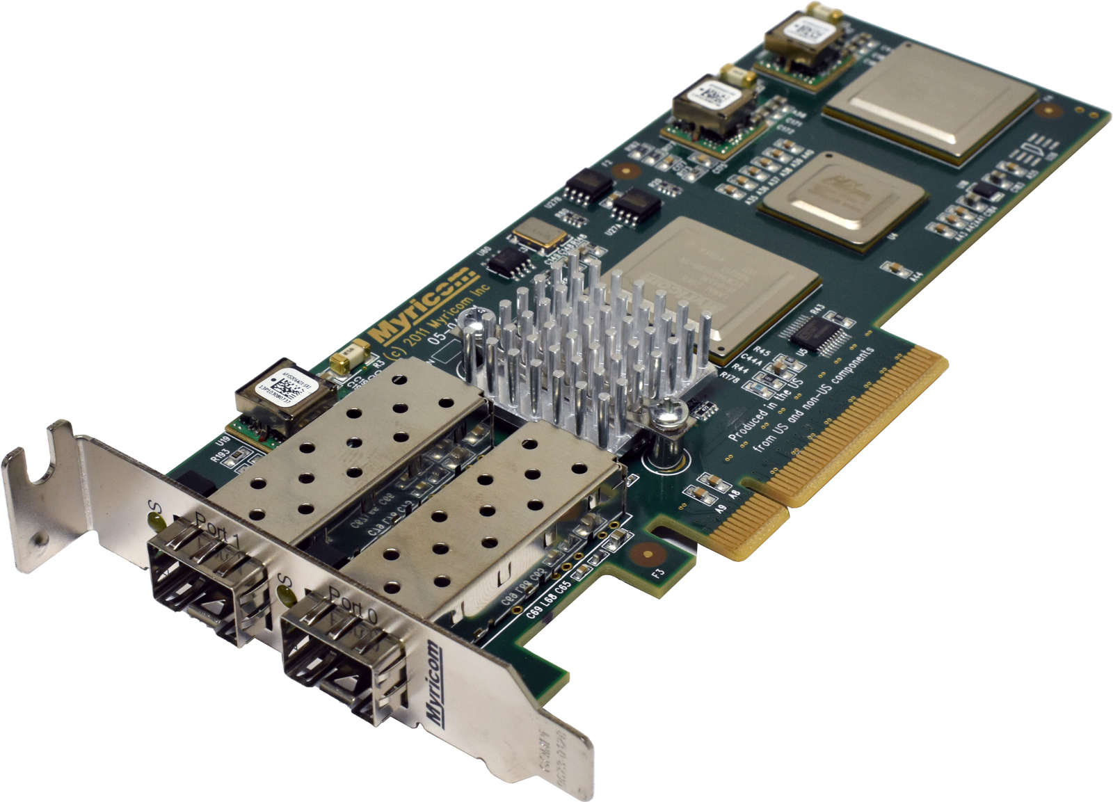 Myricom-10G-PCIE2-8C2-2S-Dual-Port-FC-10GbE-PCIe-x-001.jpg Myricom 10G-PCIE2-8C2-2S Dual-Port FC 10GbE PCIe x8 Network Adapter LP