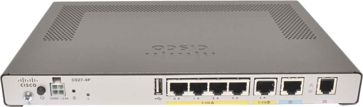 Cisco C927-4P 4-Ports RJ-45 GE Integrated Services Router No AC Cisco C927-4P 4-Ports RJ-45 GE Integrated Services Router No AC