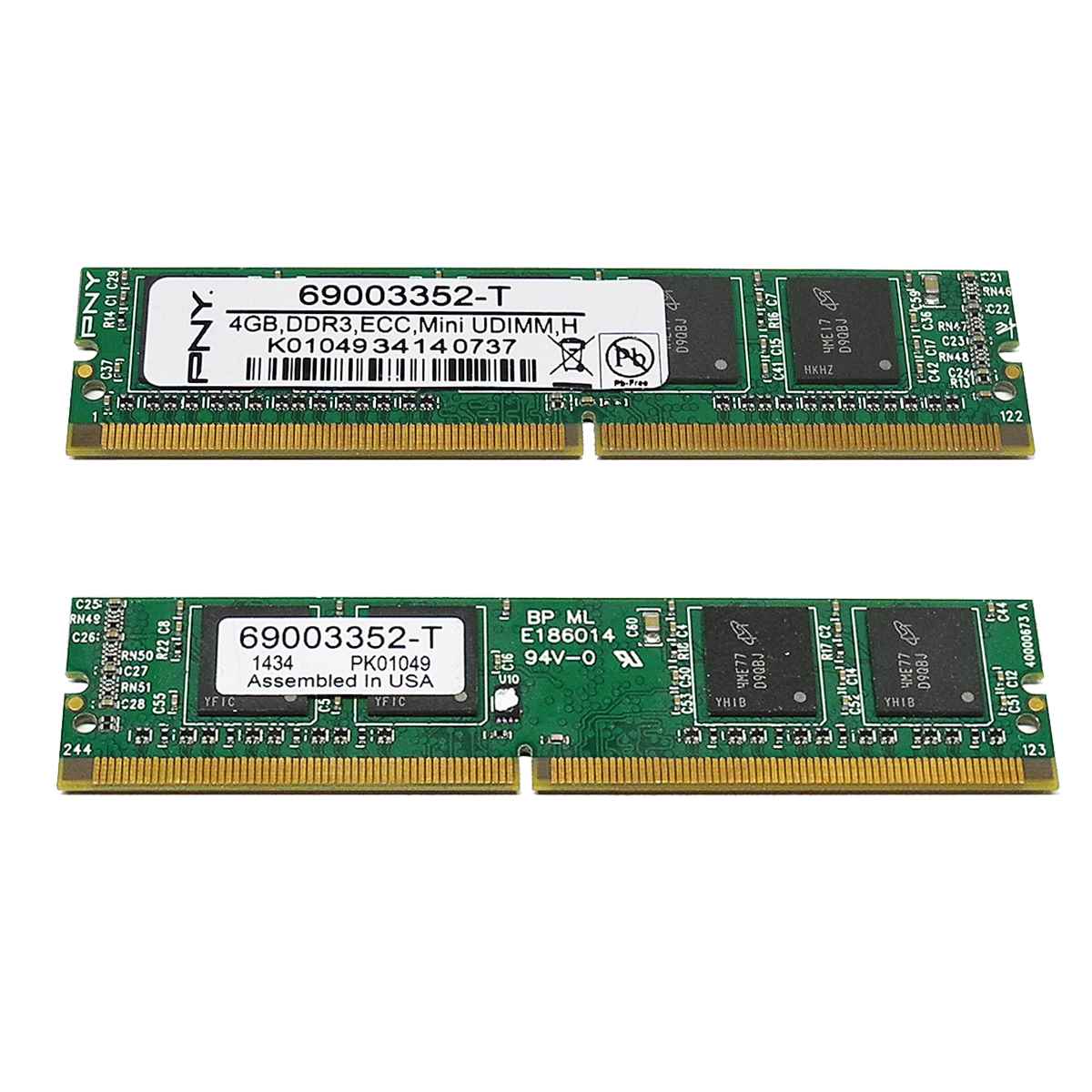 PNY Technologies 69003352-T 4GB PC3-10600 DDR3 ECC 244-pin VLP Mini-UDIMM, H PNY Technologies 69003352-T 4GB PC3-10600 DDR3 ECC 244-pin VLP Mini-UDIMM, H