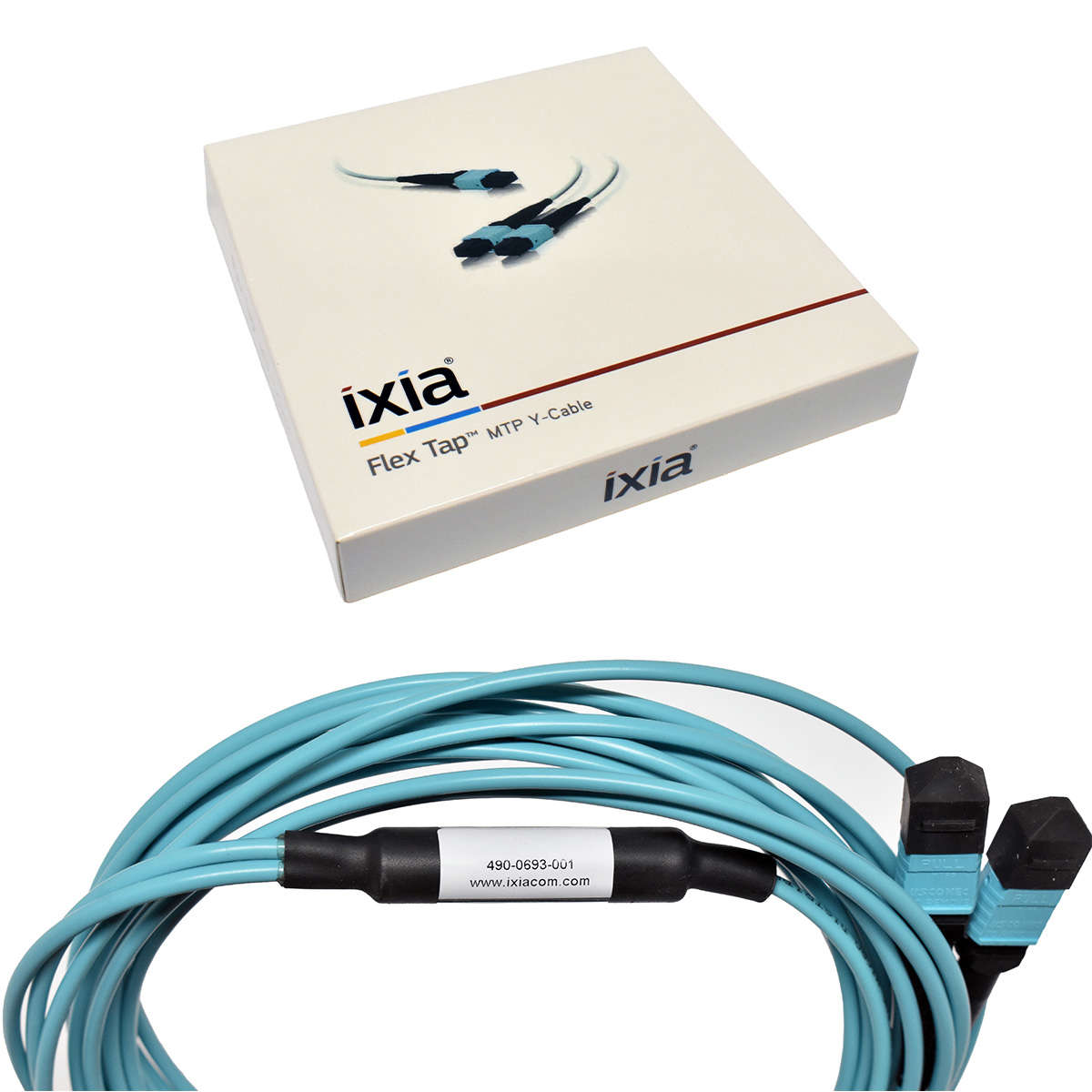 Ixia Flex Tap MTP Y-Cable 490-0693-001 OM3 nm850/1300 Aqua NEW NEU