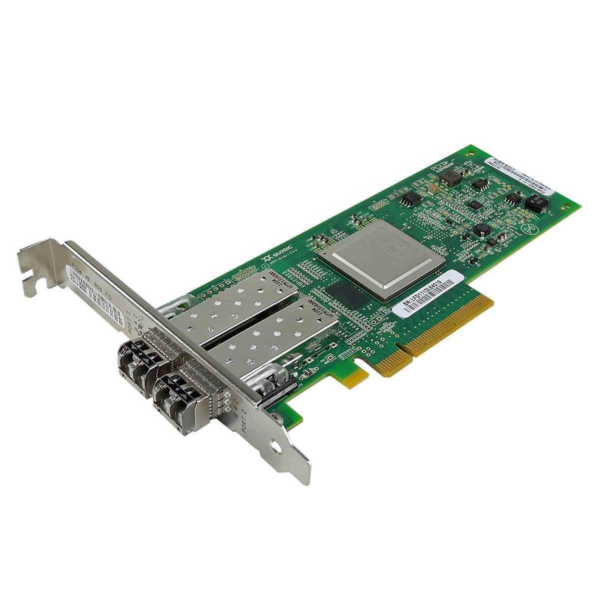 QLogic QLE2562 FC Dual-Port 8 Gb PCI-E x8 Network Adapter FP +2x 8Gb Transceiver