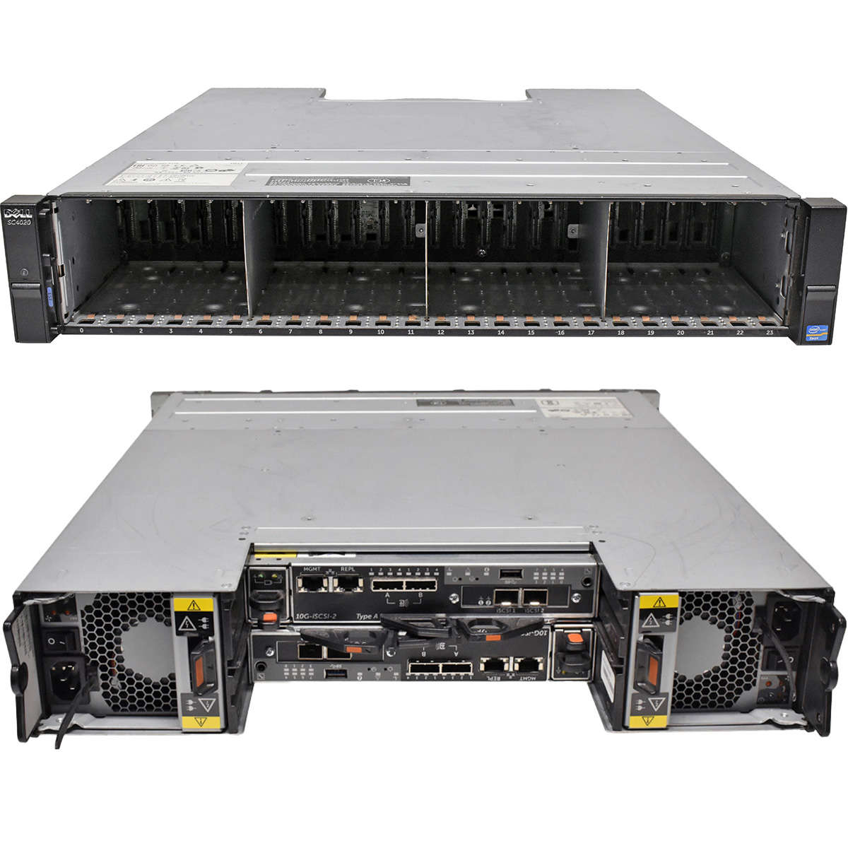 Dell-Compellent-SC4020-24x-2-5Zoll-2x-10G-iSCSI-2-001.jpg Dell Compellent SC4020 24x 2,5Zoll 2x 10G-iSCSI-2 Typ A Controller 010N16