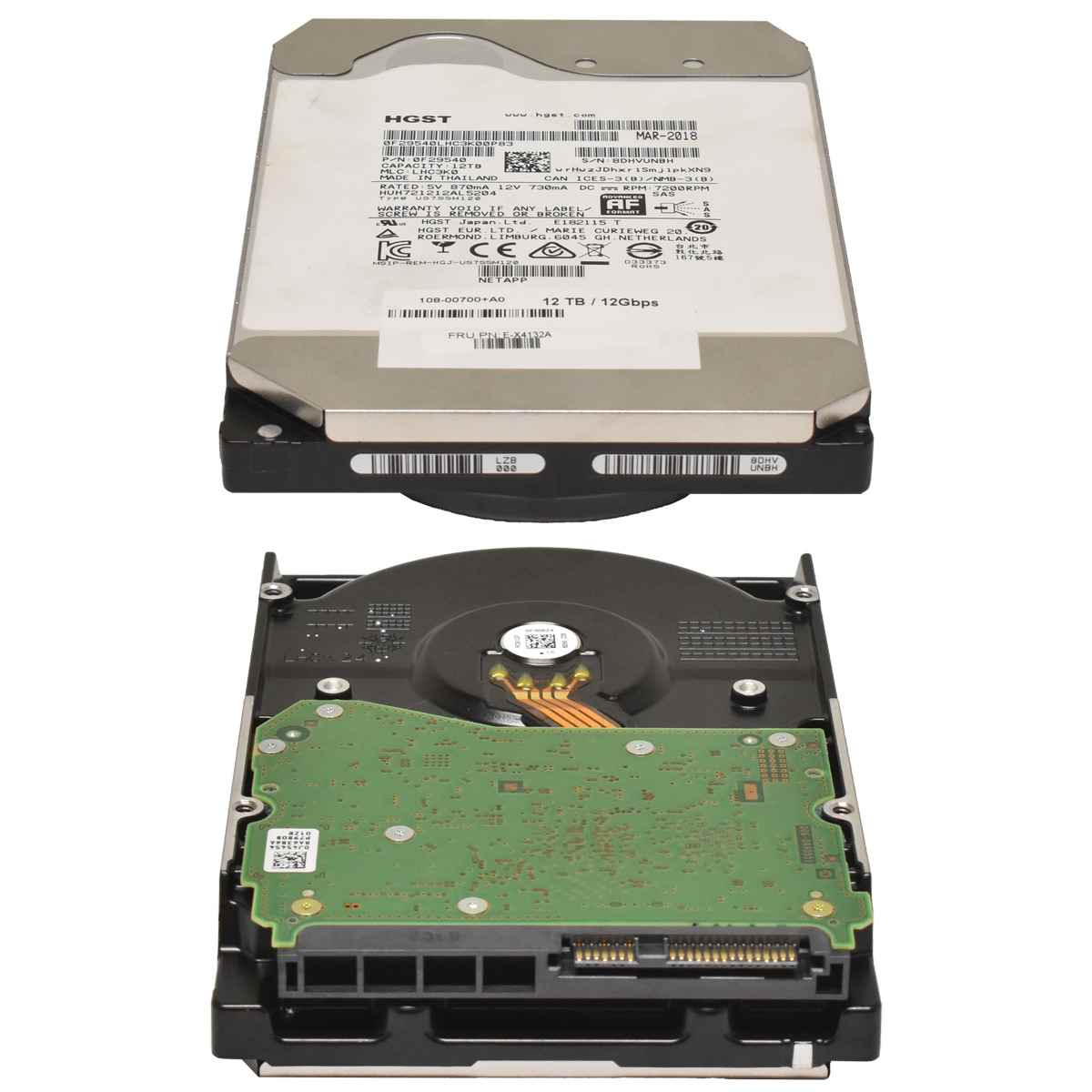 NetApp HGST 12TB 7,2K SAS 12Gbps HDD HUH721212AL5204 108-00700+A0 E-X4132A NetApp HGST 12TB 7,2K SAS 12Gbps HDD HUH721212AL5204 108-00700+A0 E-X4132A