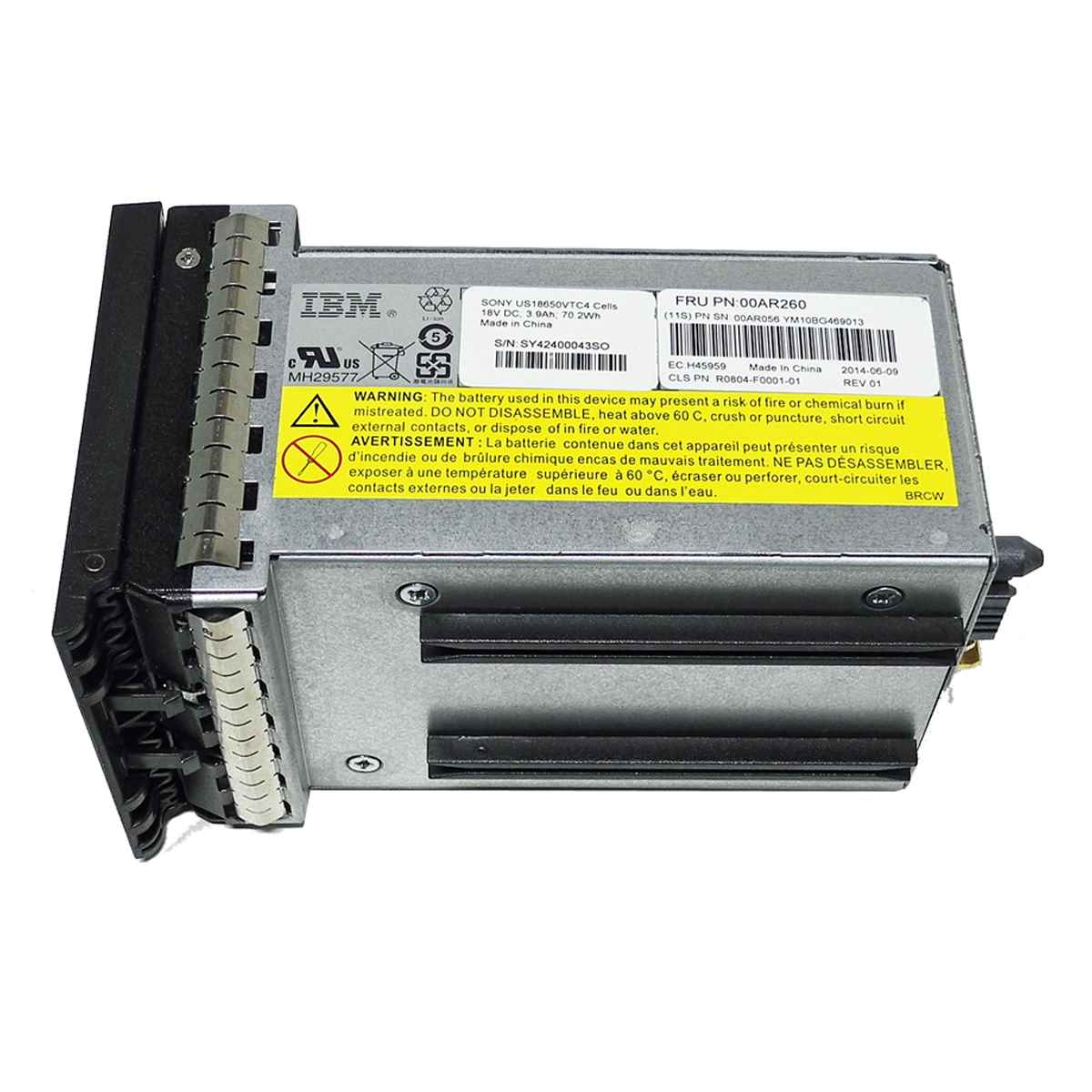 IBM 00AR260 01LJ604 Cache Backup Battery for SAN Volume Controller V9000 2145-DH8 IBM 00AR260 01LJ604 Cache Backup Battery for SAN Volume Controller V9000 2145-DH8