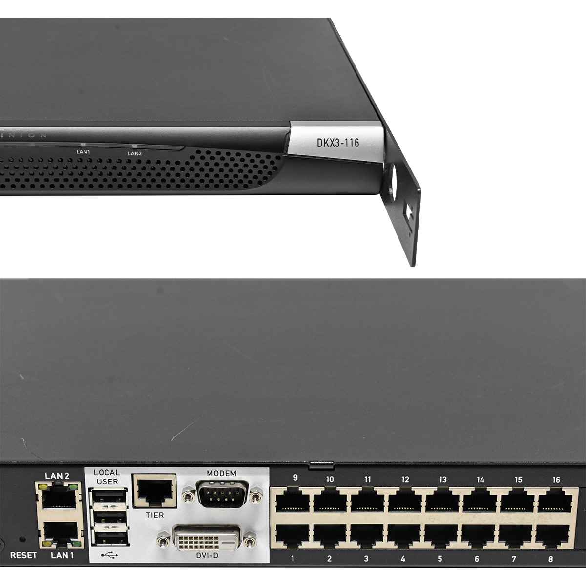 Raritan Dominion DKX3-116 16-Port KVM-over-IP Switch +Rack Ears