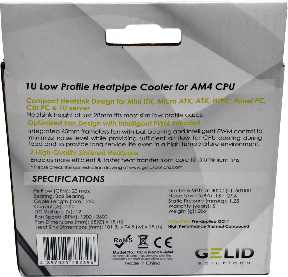 Gelid 1U Lo Profile Kühler Universal AM 4 CPU für AM4 Board NEU/NEW Gelid 1U Lo Profile Kühler Universal AM 4 CPU für AM4 Board NEU/NEW
