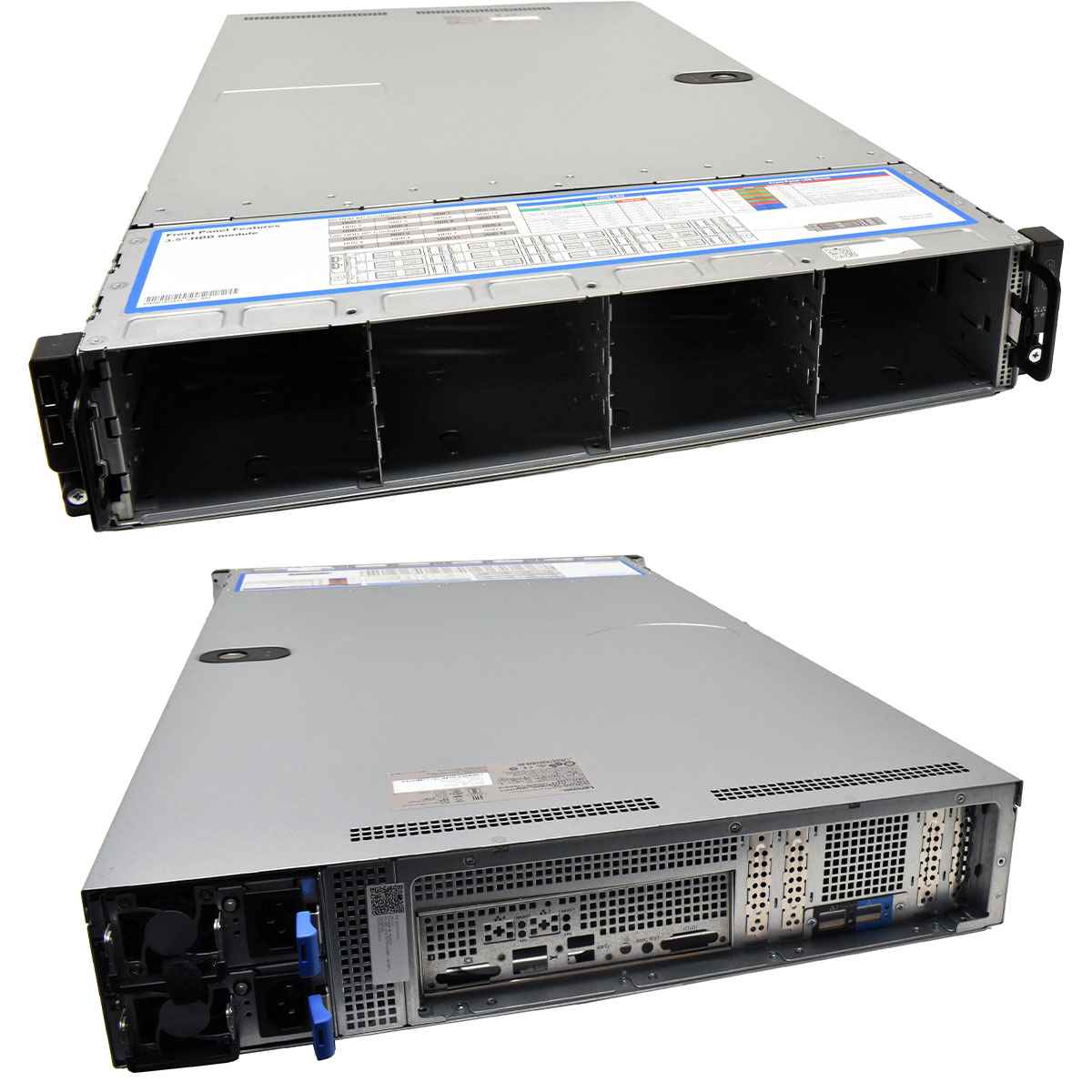 ATX 2HE Rack Server Chassis 12x 3,5 Zoll HDD Bay 4x Fan 2x PSU mit Rackmontage Kit