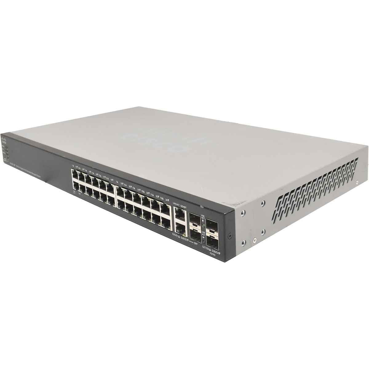 Cisco SG500-28P 24-Port RJ-45 PoE GE Switch 4x GE (2x Combo GE + 2x 1GE/5GE SFP) Cisco SG500-28P 24-Port RJ-45 PoE GE Switch 4x GE (2x Combo GE + 2x 1GE/5GE SFP)