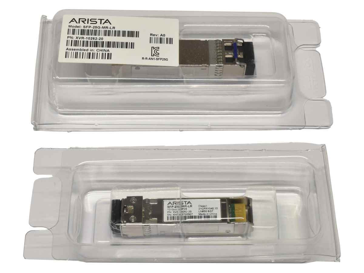 Arista Original GBIC SFP-25G-MR-LR 25Gbps SFP28 1310nm 10km XVR-10262-20 Rev: A0 Neu Arista Original GBIC SFP-25G-MR-LR 25Gbps SFP28 1310nm 10km XVR-10262-20 Rev: A0 Neu