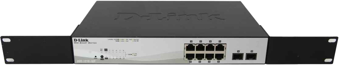 D-Link DGS-1210-10MP 8-Port PoE RJ-45 GE Switch 2x SFP Front panel damaged