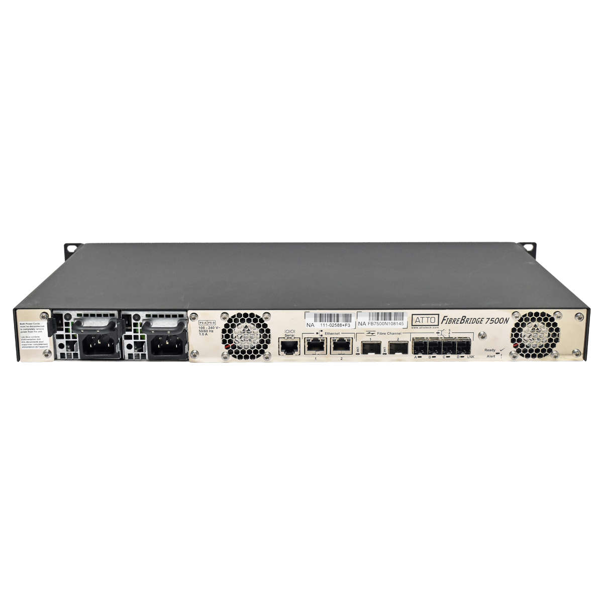 ATTO-FibreBridge-7500N-FCBR-7500-DN1-4163-0054-R00-003.jpg ATTO FibreBridge 7500N FCBR-7500-DN1 4163-0054-R00 16GB FC to 12GB SAS + 16G mini GBIC