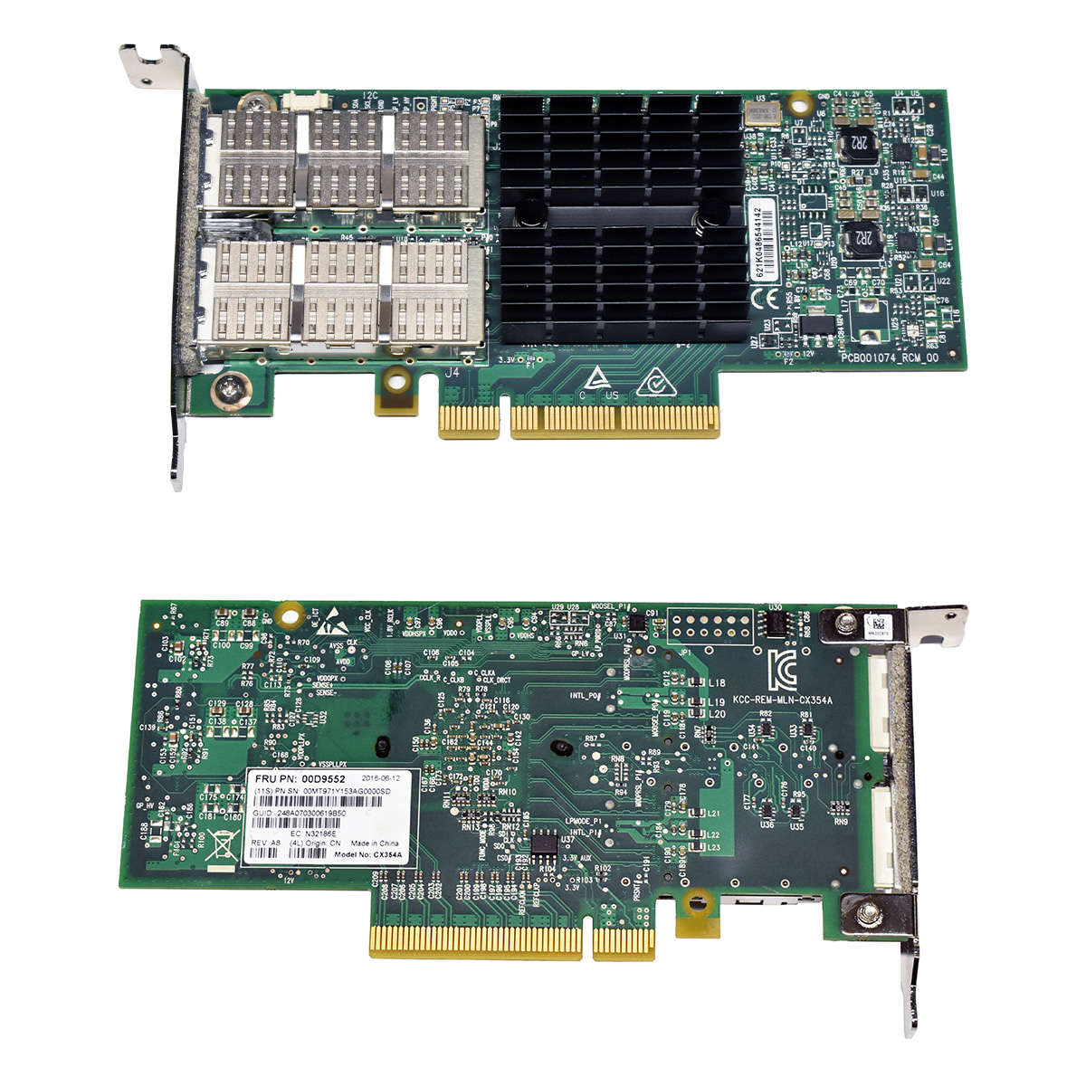 IBM-00D9552-Mellanox-CX354A-Dual-Port-40G-PCIe-x8-006.jpg IBM 00D9552 Mellanox CX354A Dual-Port 40G PCIe x8 InfiniBand Network Adapter LP