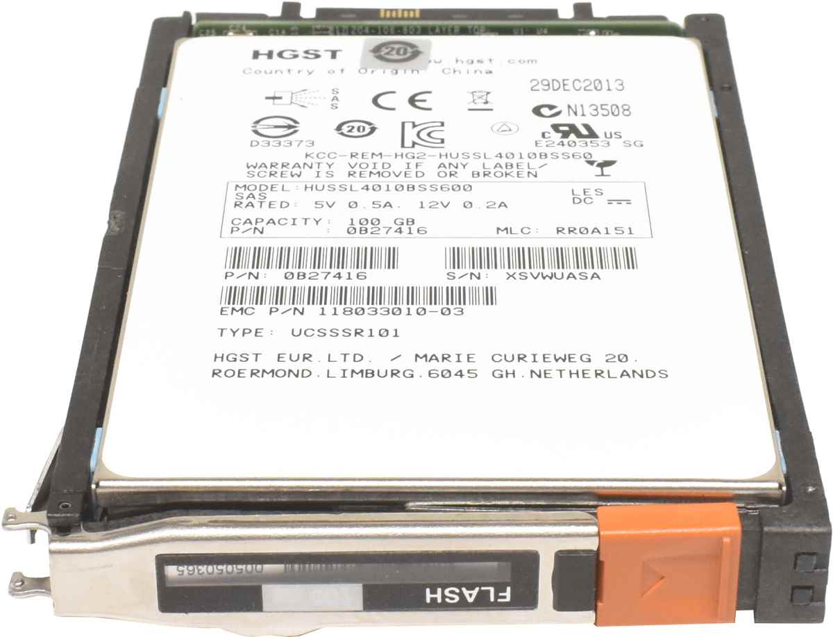 EMC HGST 100GB 10K SAS 6G 2.5" SSD HUSSL4010BSS600 0B27416 005050365 EMC HGST 100GB 10K SAS 6G 2.5" SSD HUSSL4010BSS600 0B27416 005050365