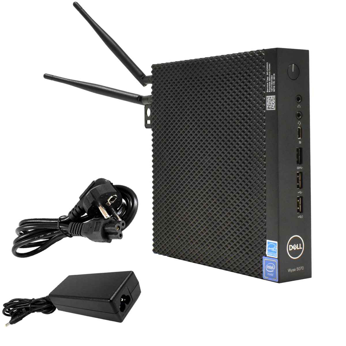 Dell Wyse 5070 Thin Client Intel J4105 1.5GHz CPU 4GB PC4 16GB eMMC Wifi USB 3.0 1xFuß 2xAntene 1xNetzteil