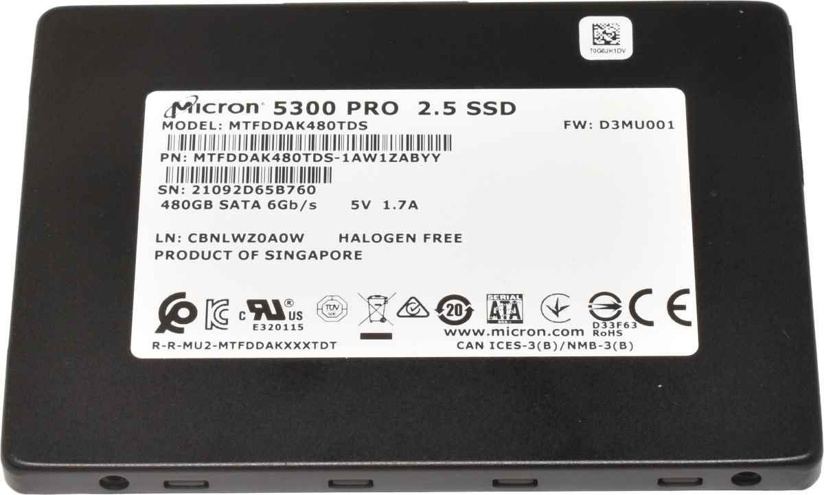 Micron 5300 PRO 2.5 480GB SATA 6G 2.5" SSD MTFDDAK480TDS Micron 5300 PRO 2.5 480GB SATA 6G 2.5" SSD MTFDDAK480TDS