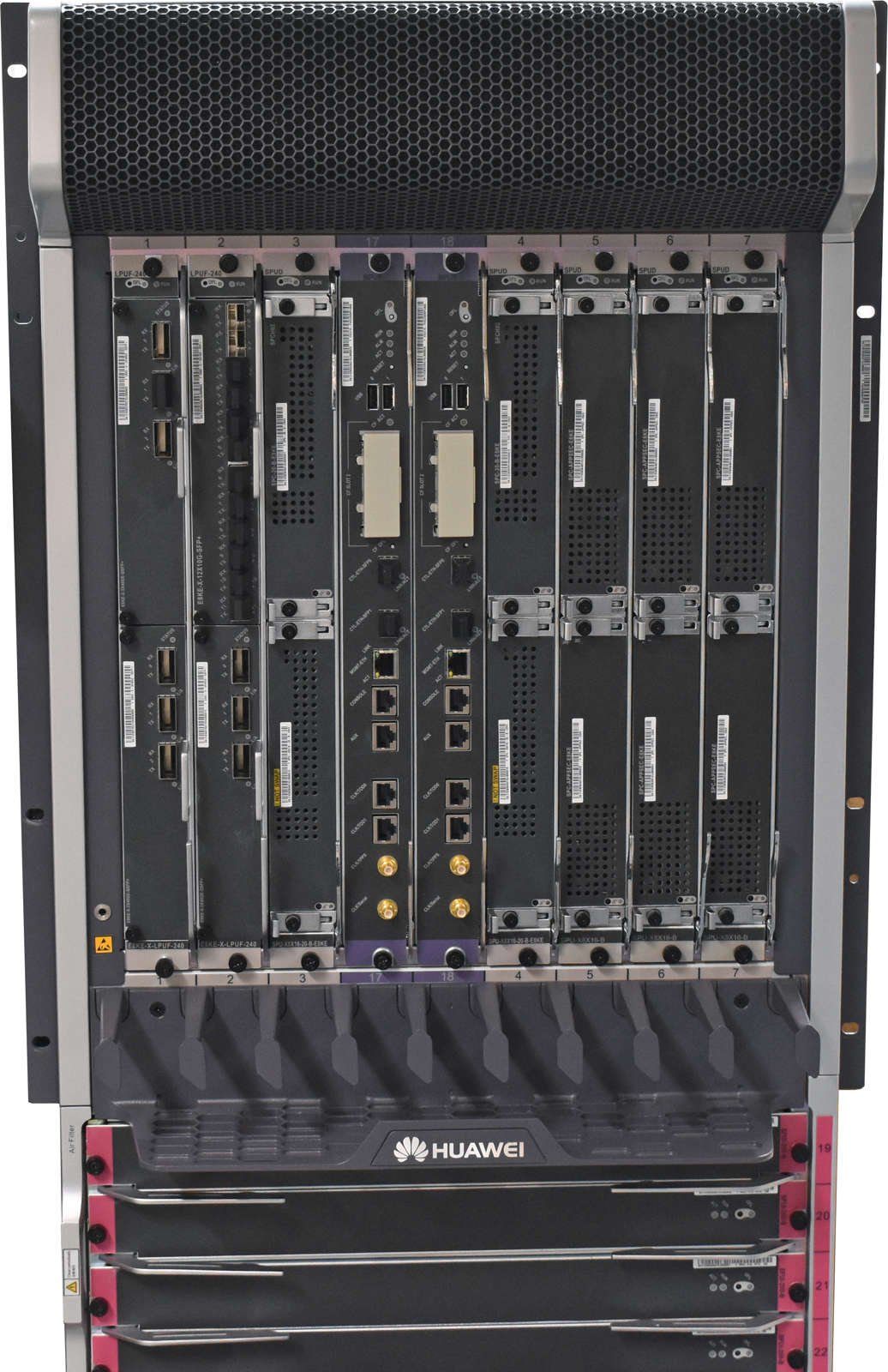 Huawei-Eudemon-E8000E-X16-32U-Firewall-21-Modules-003.jpg Huawei Eudemon E8000E-X16 32U Firewall 21 Modules for LPU/SPU MPU SFU Slots