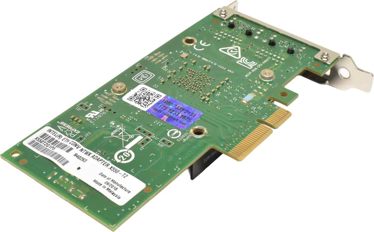 Intel X550-T2 Dual-Port 10GbE RJ45 PCIe x8 Server Adapter X550T2G1P5 LP