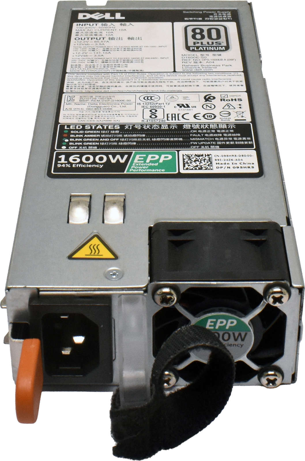 DELL 1600Watt Power Supply/Netzteil 095HR5 95HR5 für PowerEdge C4130 T630 R630 R730 R730XD R830 R530