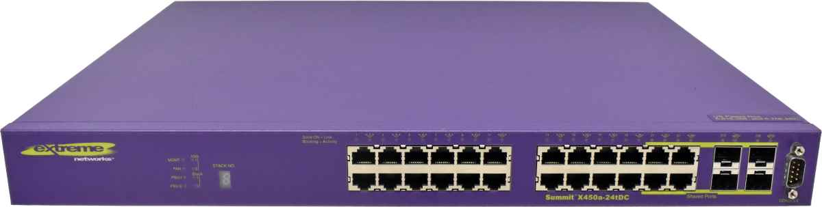 Extreme Summit X450a-24tDC 16153 48-Port RJ-45 GE Switch 4x 1G SFP no PSU Extreme Summit X450a-24tDC 16153 48-Port RJ-45 GE Switch 4x 1G SFP no PSU
