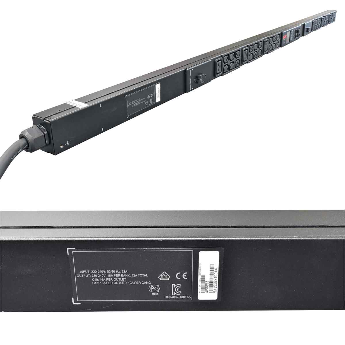 APC AP8853 NetShelter Metered Rack PDU Null HE 7.4 kW 32A 230V 36xC13 6xC19 Neuwertig APC AP8853 NetShelter Metered Rack PDU Null HE 7.4 kW 32A 230V 36xC13 6xC19 Neuwertig