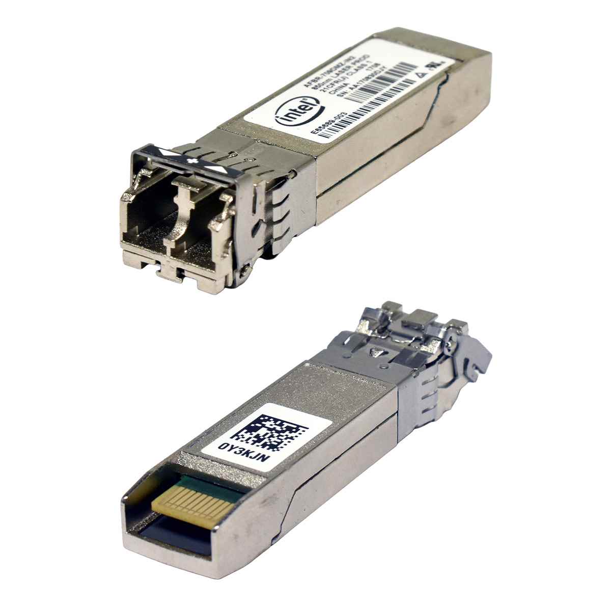Intel Dell Avago E65689-003 0Y3KJN AFBR-709DMZ-IN2 10G SFP+ 850nm 300m LC Duplex Transceiver Module Intel Dell Avago E65689-003 0Y3KJN AFBR-709DMZ-IN2 10G SFP+ 850nm 300m LC Duplex Transceiver Module