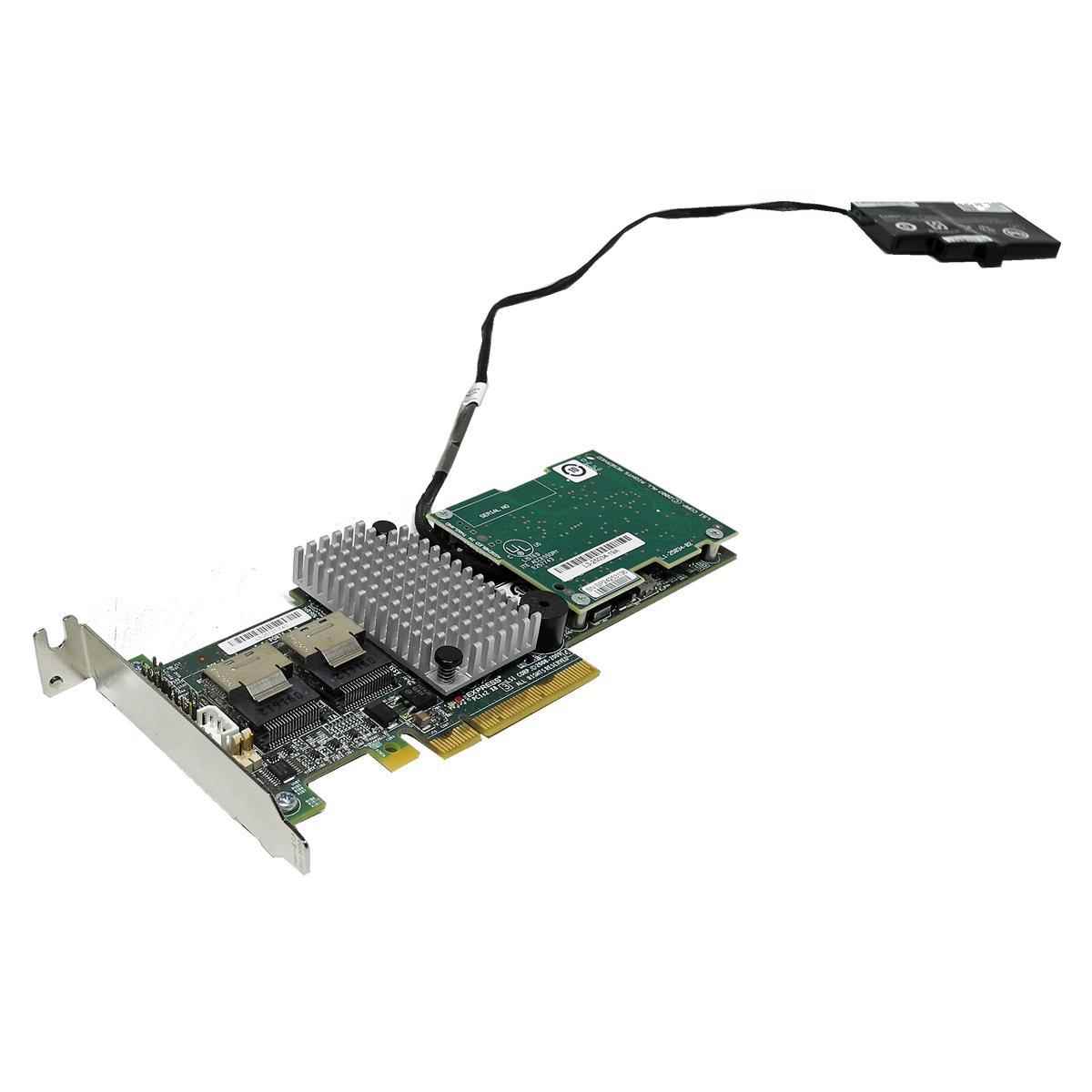 Dell LSI MR 9260-8i 8-Port 6 Gb PCIe x8 RAID Controller L3-25121-74B +BBU +Kabel 4x SATA