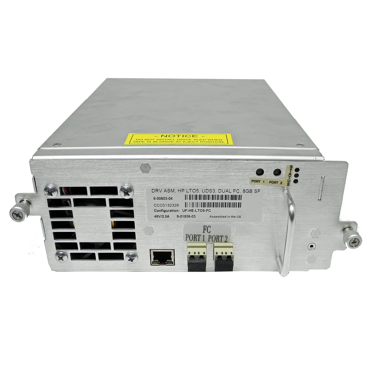 Quantum 8-00603-01/04/07/08 DRV ASM HP LTO-5 UDS3 Dual FC 8G Tape Drive i500 i2000 i6000