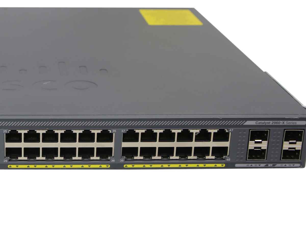 Cisco WS-C2960X-48LPS-L 48-Port GE PoE Switch 4x SFP + Modul C2960X-Stack Cisco WS-C2960X-48LPS-L 48-Port GE PoE Switch 4x SFP