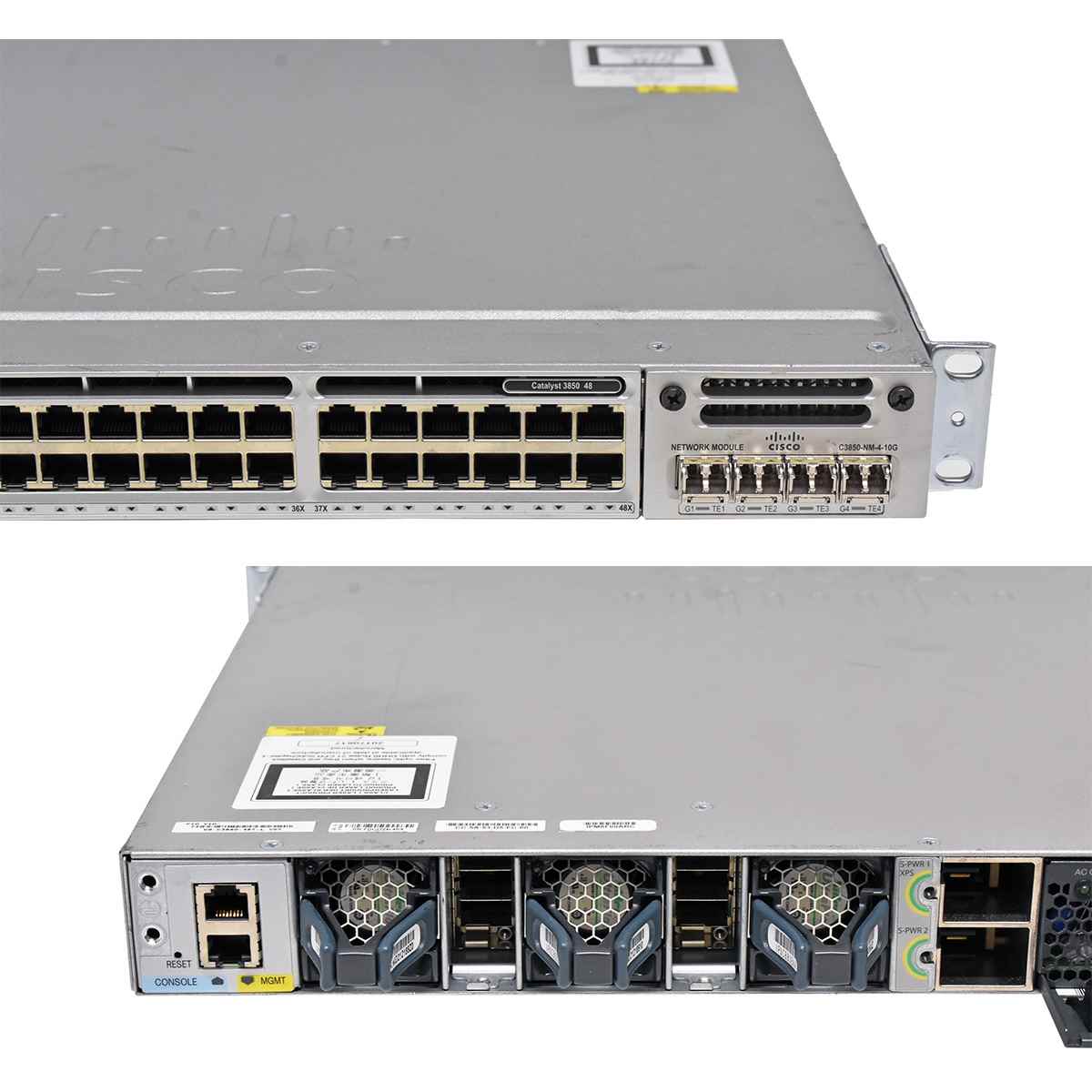 Cisco Catalyst WS-C3850-48T-L 48-Port RJ-45 stackable GE Switch +10G NIC Module +GBICs Cisco Catalyst WS-C3850-48T-L 48-Port RJ-45 stackable GE Switch +10G NIC Module +GBICs