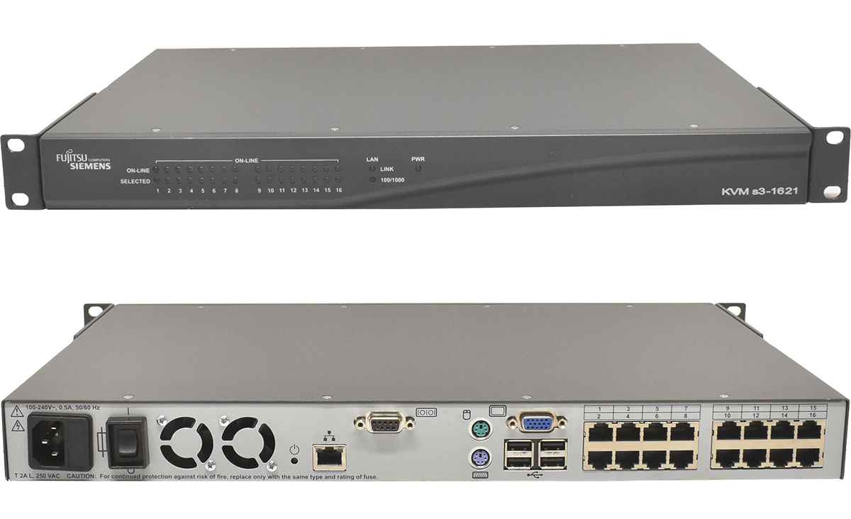 Fujitsu s3-1621 16-Port RJ-45 RS-232 KVM Switch Rack Ears Fujitsu s3-1621 16-Port RJ-45 RS-232 KVM Switch Rack Ears
