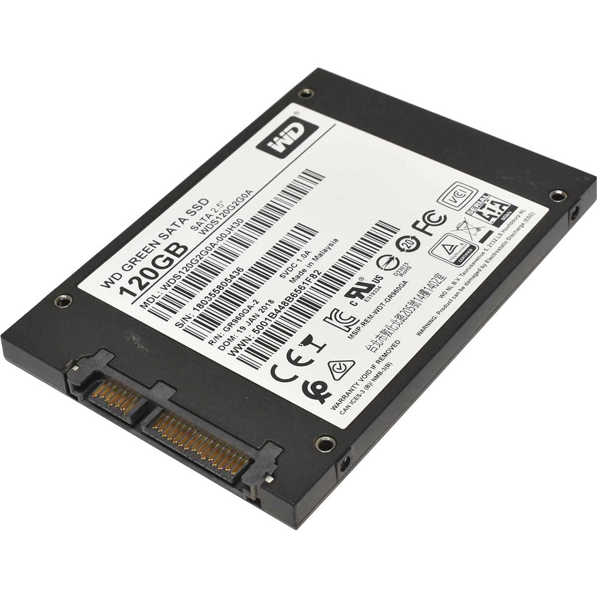 WD Green 120GB 2.5" 6G SATA SSD WDS120G2G0A-00JH30 WD Green 120GB 2.5" 6G SATA SSD WDS120G2G0A-00JH30