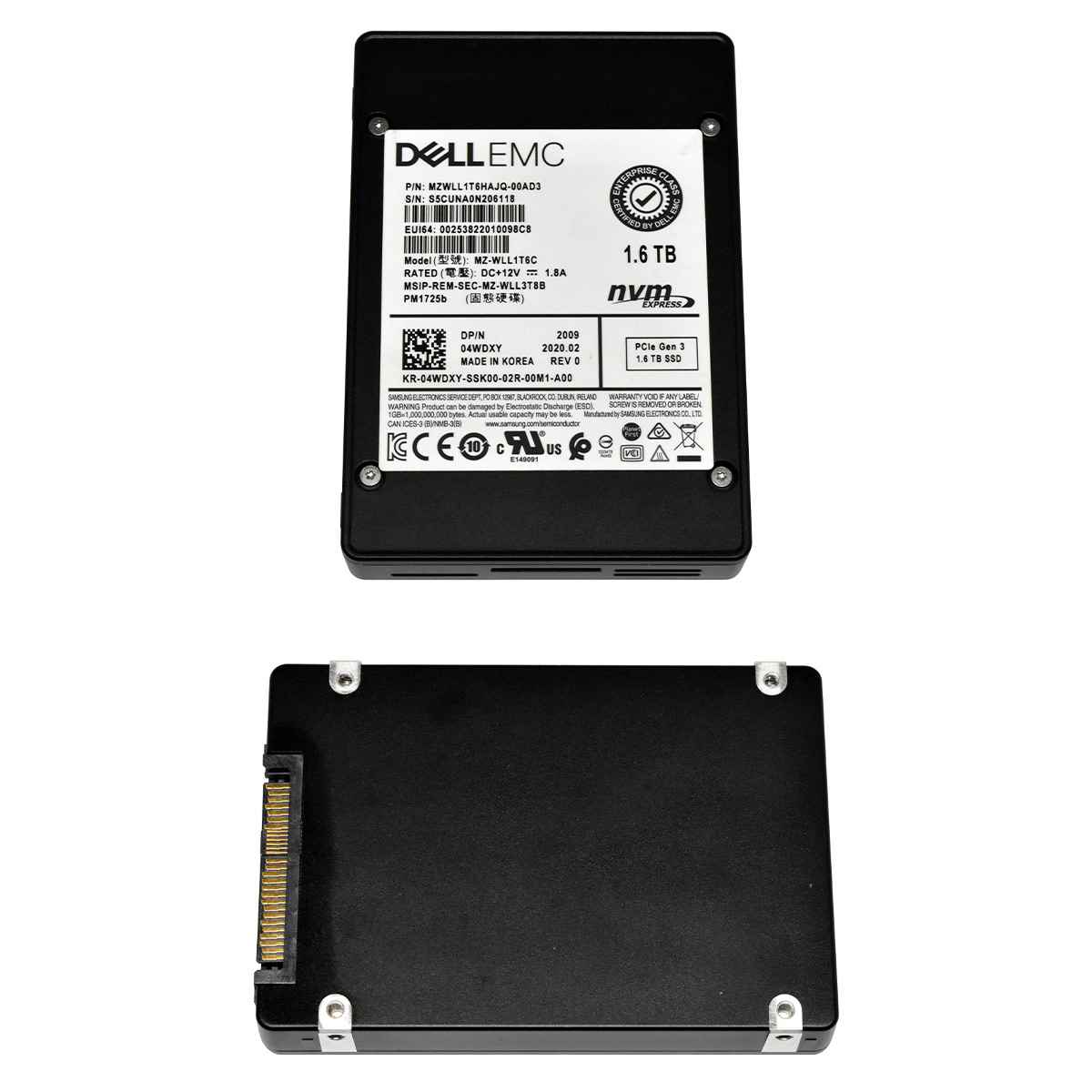 Dell EMC Samsung 1.6TB 04WDXY MZ-WLL1T6C 2.5“ PCIe NVMe 3.0 x4 SSD Dell EMC Samsung 1.6TB 04WDXY MZ-WLL1T6C 2.5“ PCIe NVMe 3.0 x4 SSD